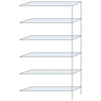 Dílenský regál Kovový regál Taranis, přístavbový, 250 x 130 x 30 cm, 980 kg, 6 polic, stříbrný