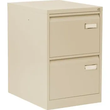 Kartotéka Jednořadá kovová kartotéka A4 Manutan Expert Pally, 2 zásuvky, béžová