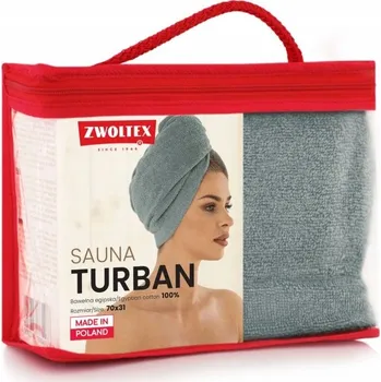 ZWOLTEX RUČNÍK TURBAN DO SAUNY Z EGYPTSKÉ BAVLNA SVĚTLE ŠEDÝ
