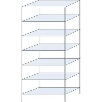 Dílenský regál Kovový regál Taranis, základní, 300 x 130 x 60 cm, 1 200 kg, 7 polic, stříbrný