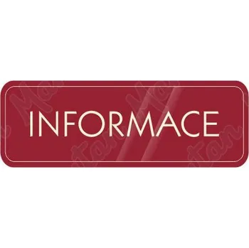 Kancelář Informace, samolepka 200 x 70 x 0,1 mm, červená