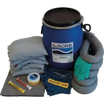 Stacionární havarijní souprava proti úniku kapalin, sorpční kapacita 47 l, chemická