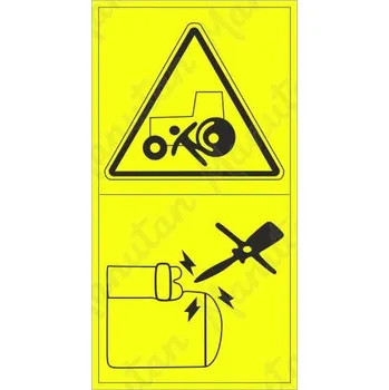 Kancelář Výstraha možnost přejetí strojem, samolepka 45 x 85 x 0,1 mm