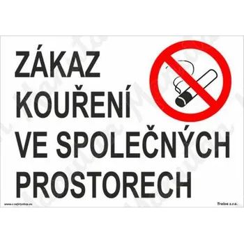 Zákaz kouření ve společných prostorech, samolepka 297 x 210 x 0,1 mm A4