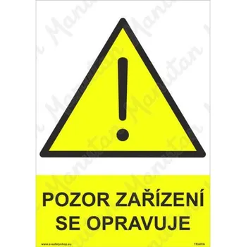 Pozor zařízení se opravuje, plast 148 x 210 x 0,5 mm A5