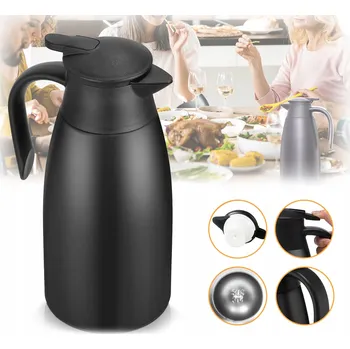 Termoska TERMOSKA DŽBÁN NA KÁVA A ČAJ, STOLNÍ, KONFERENČNÍ, ČERNÁ, 2L