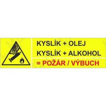 Kancelář Kyslík + olej, alkohol = výbuch, plast 297 x 85 x 0,5 mm