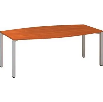 Konferenční stůl Alfa 420 s šedým podnožím, 200 x 110 x 74,2 cm, dezén třešeň