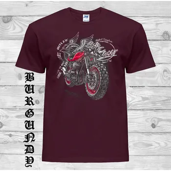 Chlapecké tričko detske-levne-bavlnene-tricko-potisk-nova-motorka Barva: Burgundy - vínová, velikost: 164