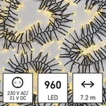 EMOS 960 LED řetěz – ježek, 7,2 m, venkovní i vnitřní, teplá bílá (D4BW08)