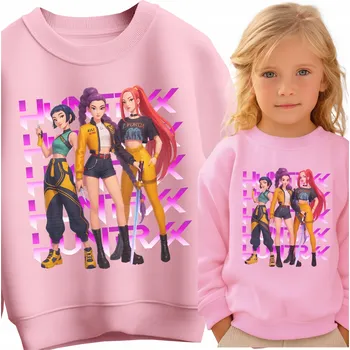 Dívčí mikina MIKINA HUNTRIX K-POP DEMON HUNTERS LOVKYNĚ DÉMONŮ DĚTSKÁ růžová 128