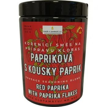 Koření OHENVZAHRADE.CZ Kořenící směs (nejen) na výrobu klobás - \"Papriková s kousky paprik\" - \"Red paprika with paprika flakes\" 500 g