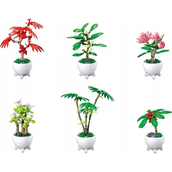 ostatní stavebnice STAVEBNICE SLUBAN SADA BAREVNÉ KVĚTINY V KVĚTINÁČÍCH