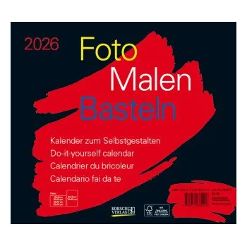 Diář Foto-Malen-Basteln Bastelkalender quer schwarz 2026 (EN)