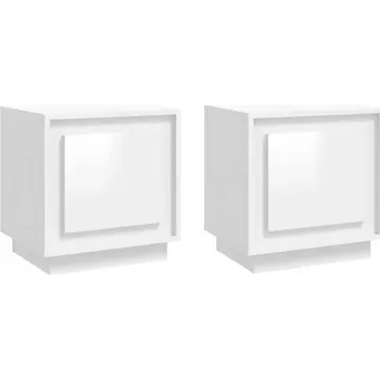 Noční stolek VidaXL Noční stolky 2 ks lesklé bílé 44 x 35 x 45 cm kompozitní dřevo