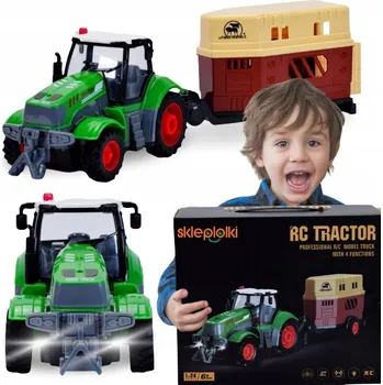 autíčko DÁLKOVĚ OVLÁDANÝ TRAKTOR S PŘÍVĚSEM ZEMĚDĚLSKÁ SÉRIE RC PILOT + AKU