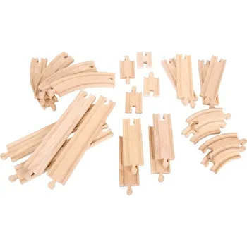 Vláček a vláčkodráha Sada kolejí pro dřevěné vláčkodráhy 24 Ks (Sada kolejí pro vláčkodráhy. Sada kolejí pro dřevěné vláčkodráhy 24 Ks)