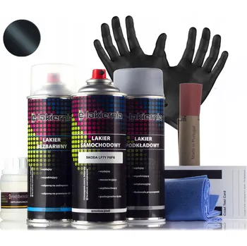 Lak na dřevo AUTOLAK ve SPREJI + ZÁKLADNÍ NÁTĚR + BEZBARVÝ LAK Skoda LF7Y F6F6 Metal Grau