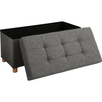 Taburet SONGMICS Úložný osmanský stolek, 76x38x38cm, šedý Úložný otoman