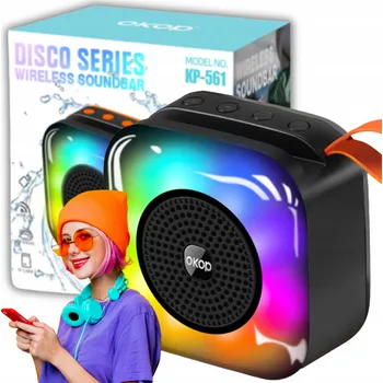 Bluetooth reproduktor BLUETOOTH REPRODUKTOR LED BEZDRÁTOVÝ PŘENOSNÝ 5W SLOT USB TF AUX