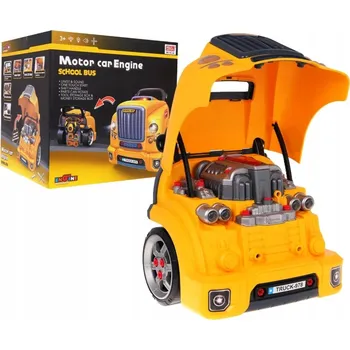 autíčko INTERAKTIVNÍ AUTOBUS SADA MECHANIKA 59 DÍLŮ SVĚTLA ZVUKY NÁŘADÍ