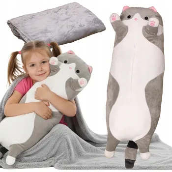 plyšák KOČKA KOTĚ plyšák s dekou 3v1 PLYŠÁK VELKÝ PRO DĚTI CESTOVATELSKÝ