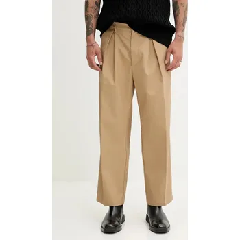 Pánské kalhoty Kalhoty Fiorucci Beige Logo Embroidered Chino Trousers M02SPBPA302CO01NA02 béžová 01A, vel. 50