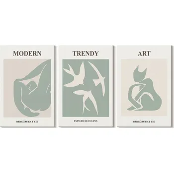 Obraz Sada obrazů na plátně Set Matisse Abstraktní figury 3x 20x30 cm