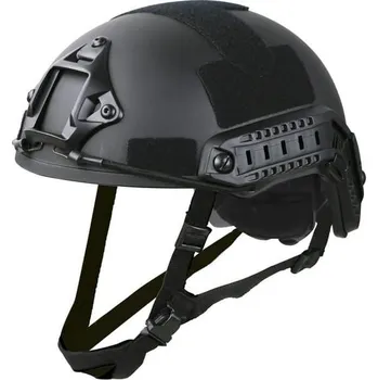 Airsoft KOMBAT Helma FAST výsadkářská plastová kompletní velcro ČERNÁ + Doprava zdarma na další nákup