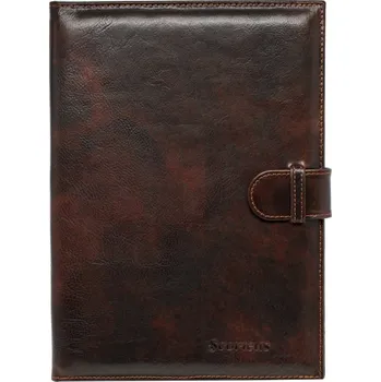 Aktovka na dokumenty Scorteus Kožené desky - spisovka Scorteus DEAL hnědé melír