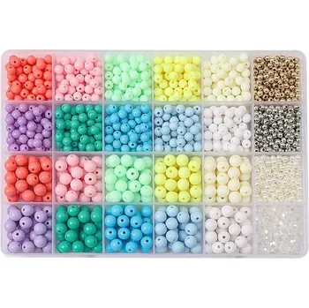 Dětské navlékací korálky SADA KORÁLKŮ NA VÝROBU NÁRAMKŮ PÍSMENKA PRO DĚTI SRDÍČKA