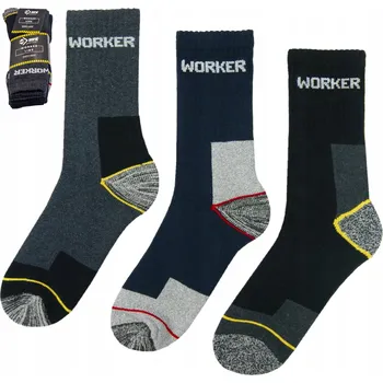 Pánská móda 3x Pánské Ponožky Silné Tlusté Zimní Pracovní WORK BOZP 39-42 Moraj