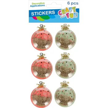 samolepka Ozdoba Bn Samolepky 3D Baňka 6 Ks Cf Pbh 12/144. Craft with Fun