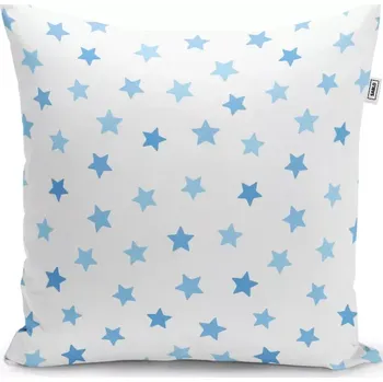 Polštář Sablio Polštář Modré hvězdy na bílé - 50x50 cm