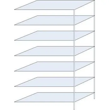 Dílenský regál Kovový regál Hathor, oboustranný, přístavbový, 230 x 130 x 60 cm, 1 100 kg, 7 polic, pozink