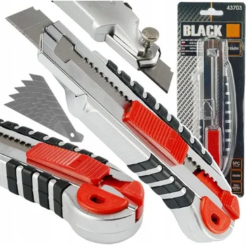 Pracovní nůž Nůž na tapety kovový, 18 mm, s lámací čepelí + 5x náhradní čepel 18 mm