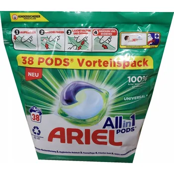Tableta na praní Kapsle Ariel Allin1univerzální 38 ks Německo