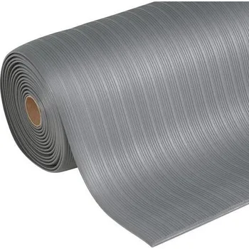 Rohožka Protiúnavová průmyslová rohož Manutan Expert s rýhovaným povrchem, šířka 122 cm, metrážová, šedá