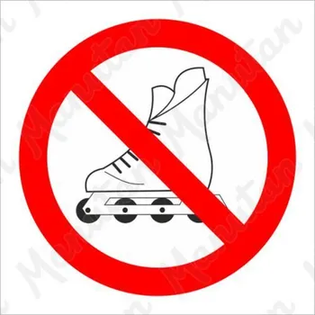 Kancelář Zákaz vjezdu na kolečkových bruslích, samolepka 92 x 92 x 0,1 mm