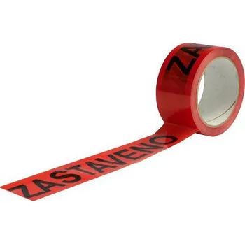 Lepicí páska Lepicí páska s nápisem zastaveno, šířka 50 mm, červená