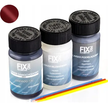 barva a nátěr na dřevo FixPro AUTO LAK DAEWOO 77U + ZÁKLADNÍ NÁTĚR + BEZBARVÝ LAK 50ml