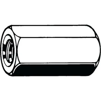 Matice Šestihranná spojovací matice, výška 3 x d, metrický závit Ocel Žárový zinek M20