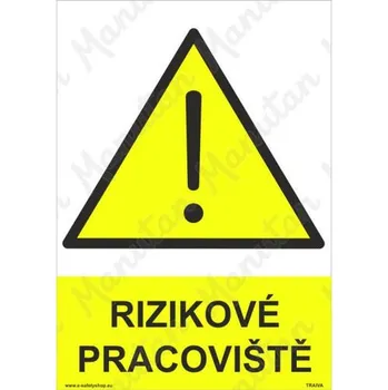 Rizikové pracoviště, plast 148 x 210 x 2 mm A5