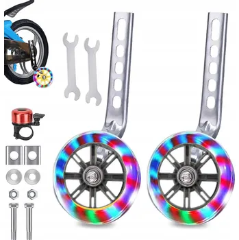 Dětské kolo LED BOČNÍ KOLEČKA NA KOLO 16-22 PALCŮ SADA ČERNÁ