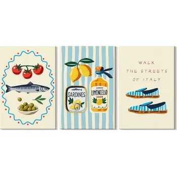 Obraz Sada obrazů do ložnice Italské chutě Životní styl Obrazy 3x 20x30 cm