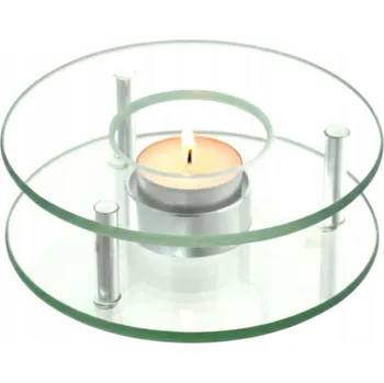 Svícen OHŘÍVAČ 13 CM NA ČAJOVOU SVÍČKU SKLENĚNÝ POD DŽBÁNEK KONVICI HRNEK