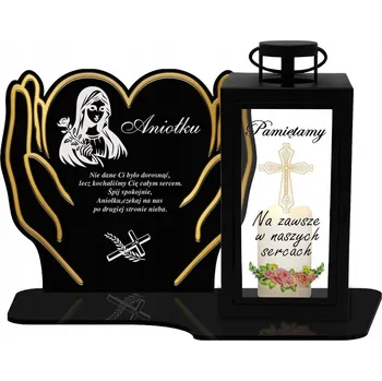 Svíčka Velký LED Hřbitovní Svíčka s lucernou Pamatujeme + Svíčka na Dušičky na hrob