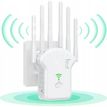 EXTERNÍ WIFI REPEATER ZESILOVAČ SIGNÁLU AŽ DO 930 M² DVOU PÁSMOVÝ 2.4GHZ 5GHZ