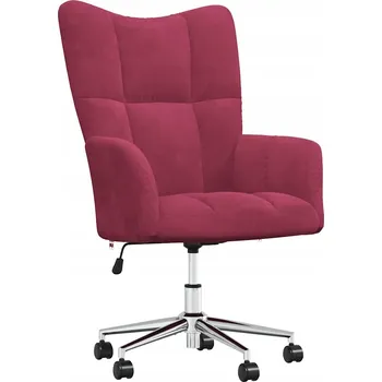 Křeslo Otočné křeslo z aksamitu, vínově červené, 61,5 x 69 x (94,5-102) cm