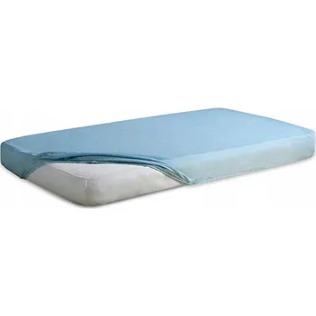 Prostěradlo PROSTĚRADLO S GUMOU NEPROMOKAVÉ 160x200 FROTÉ BAVLNĚNÉ MODRÉ